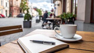 カフェテラスで勉強 簿記3級とFP3級どっちを先に取るべきか考える